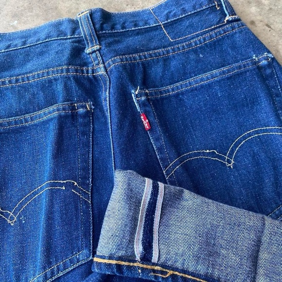 Vintage Levi’s 701XX big E late 1940s-1950s hidden rivet selvedge denim jeans